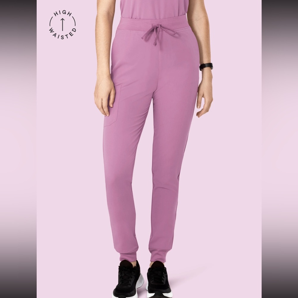 Mandala Scrubs High Waisted Joggers in Lilac (Petite Small)